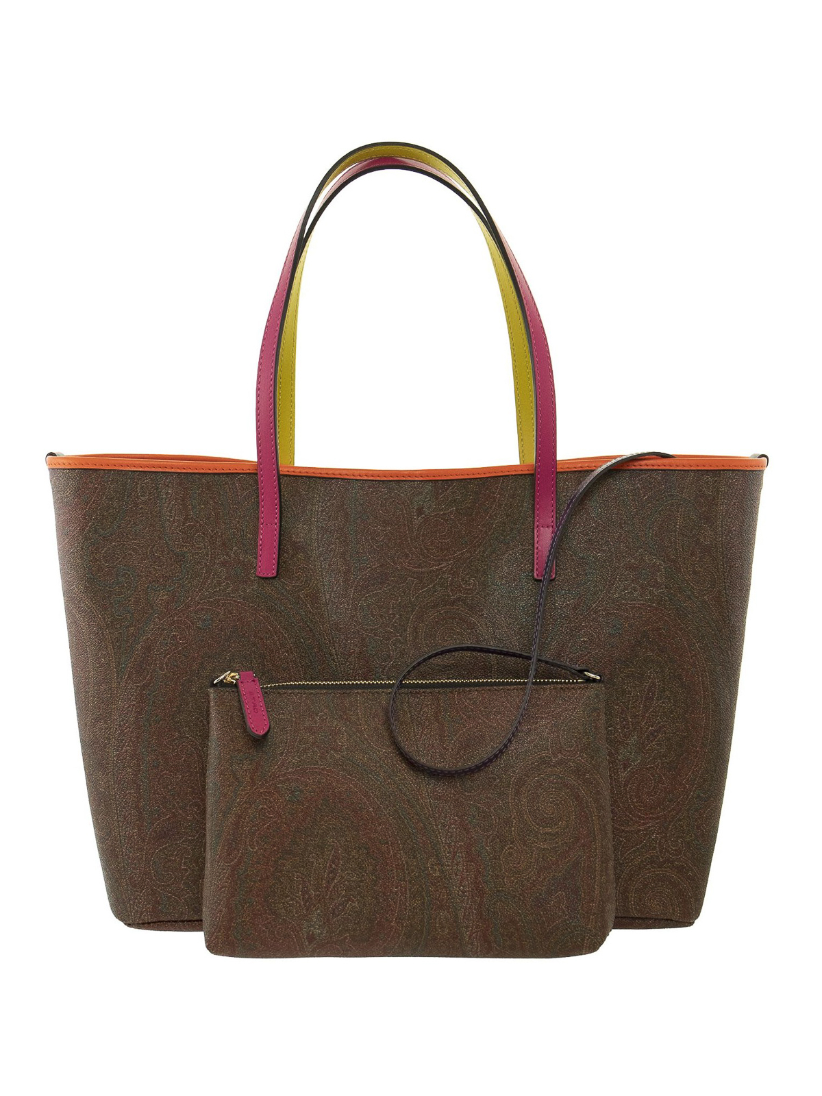 ETRO: bag in cotton with Paisley jacquard - Brown