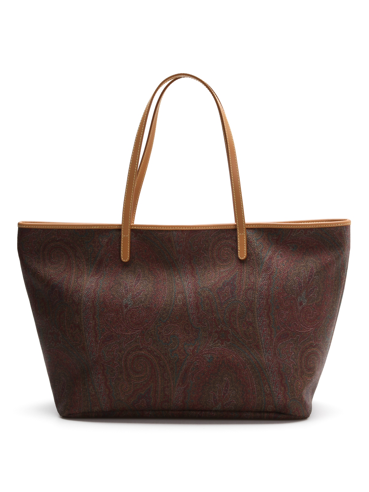 Essential Medium Coated Paisley Jacquard Tote Bag - Brown