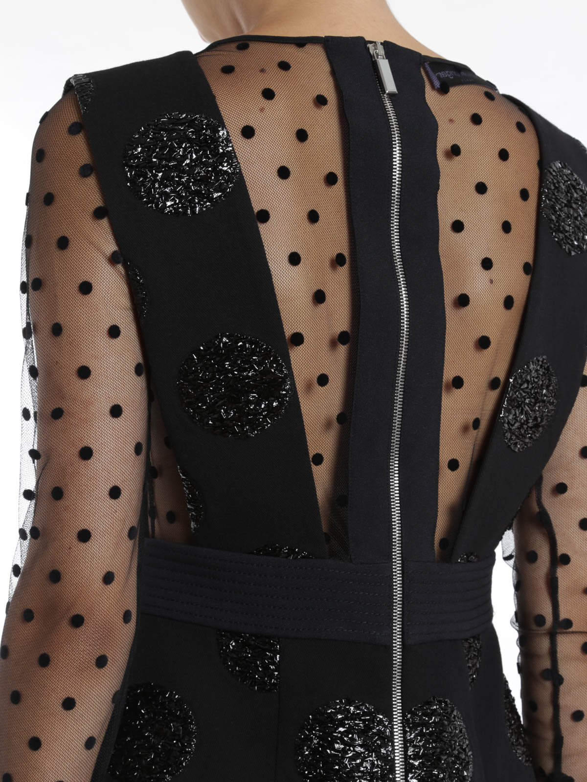 black sheer polka dot dress Elegant Plus Size Black and White Polka Dot Sheer Dress with Lace Trim –  Canary Houze