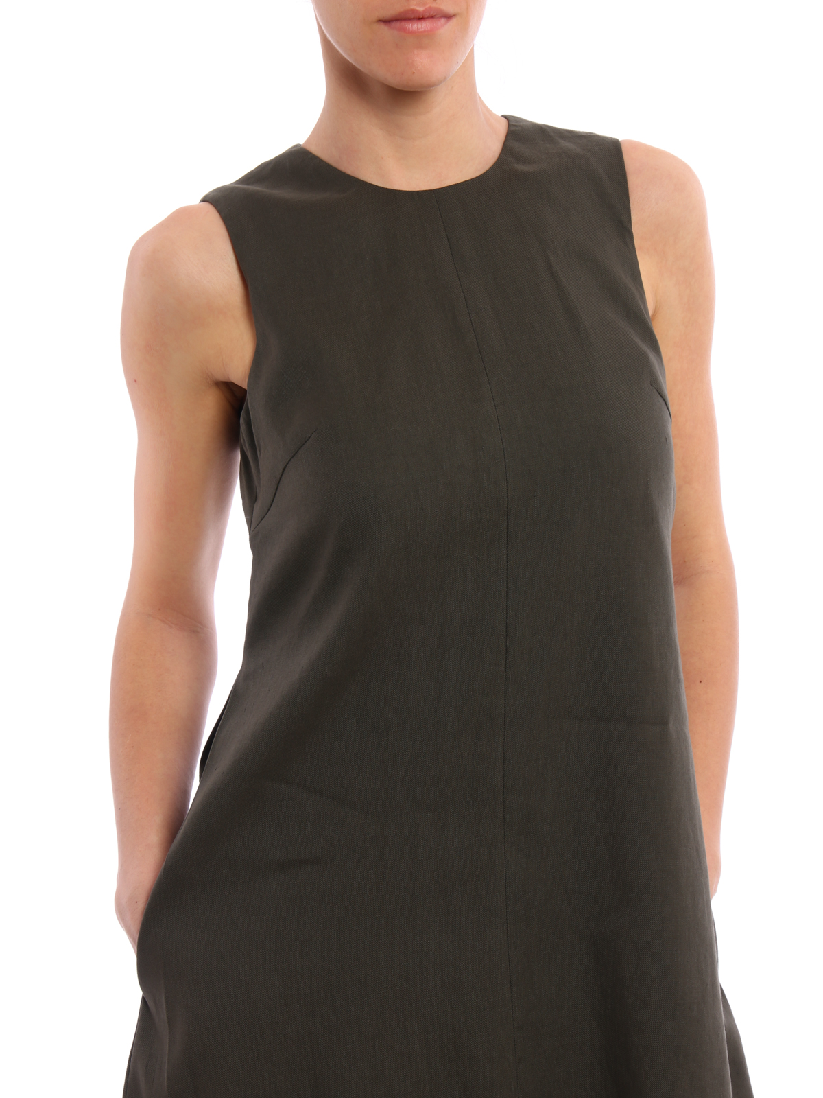 Fabiana Filippi A-line sleeveless linen blend dress|AB366176074