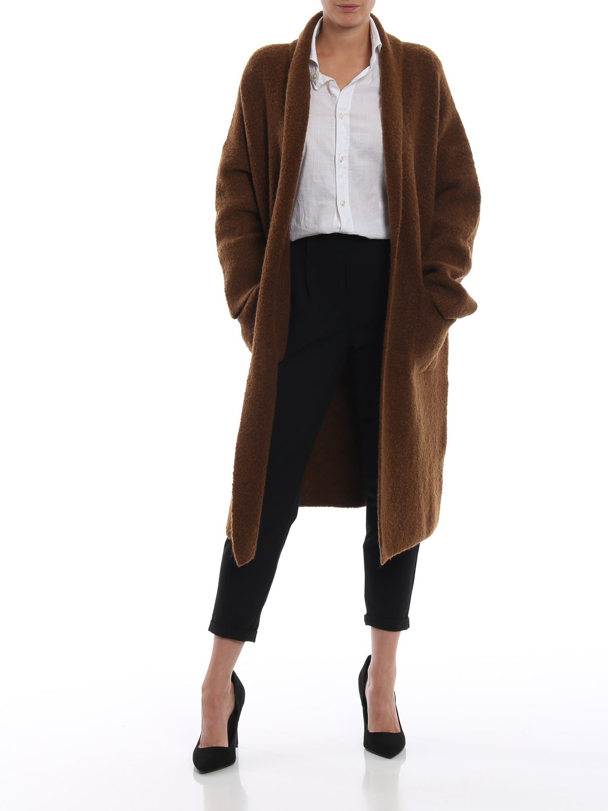 Rust hot sale boucle coat