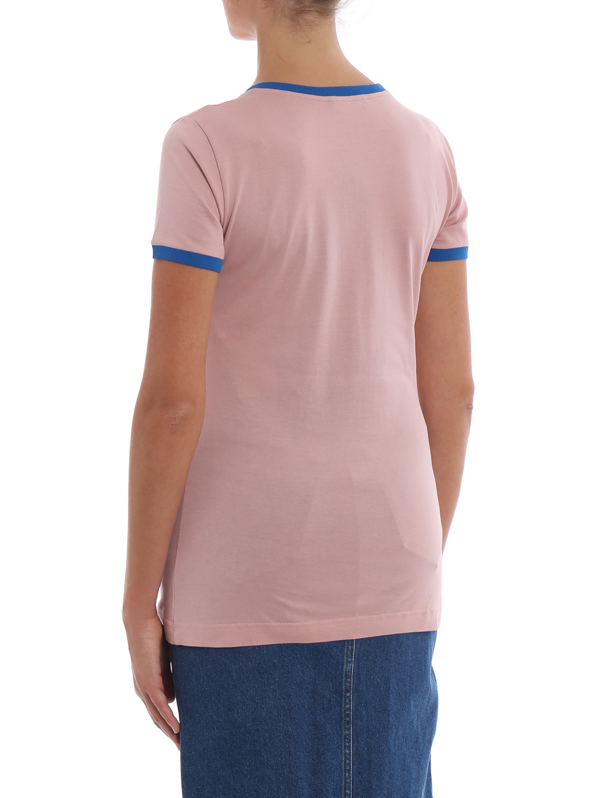 Tシャツ・カットソー DOLCE  GABBANA Women Tops F8V21THLM7L Pink Short-Sleeve T-Shirts With Cloud And Rainbow Dolce Logo