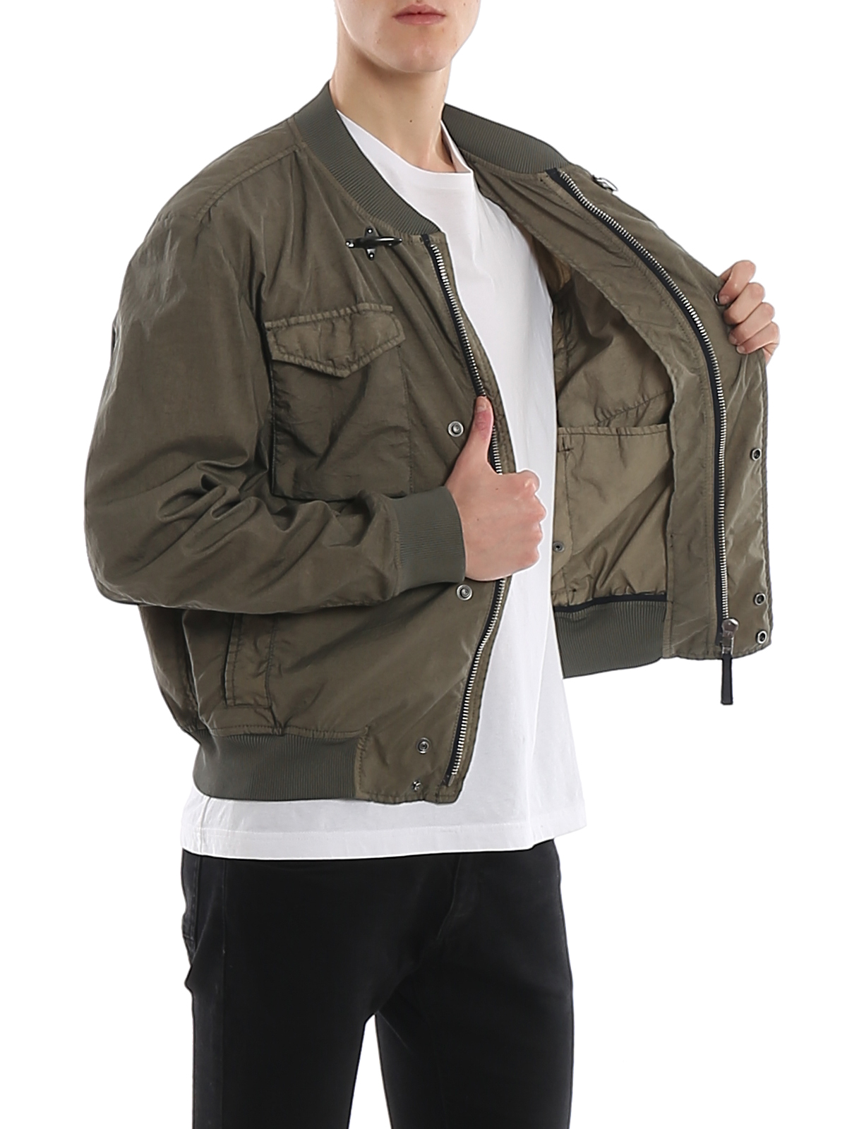 Bombers Fay Tech fabric bomber jacket NAM1140010TRQ1V613 thebs