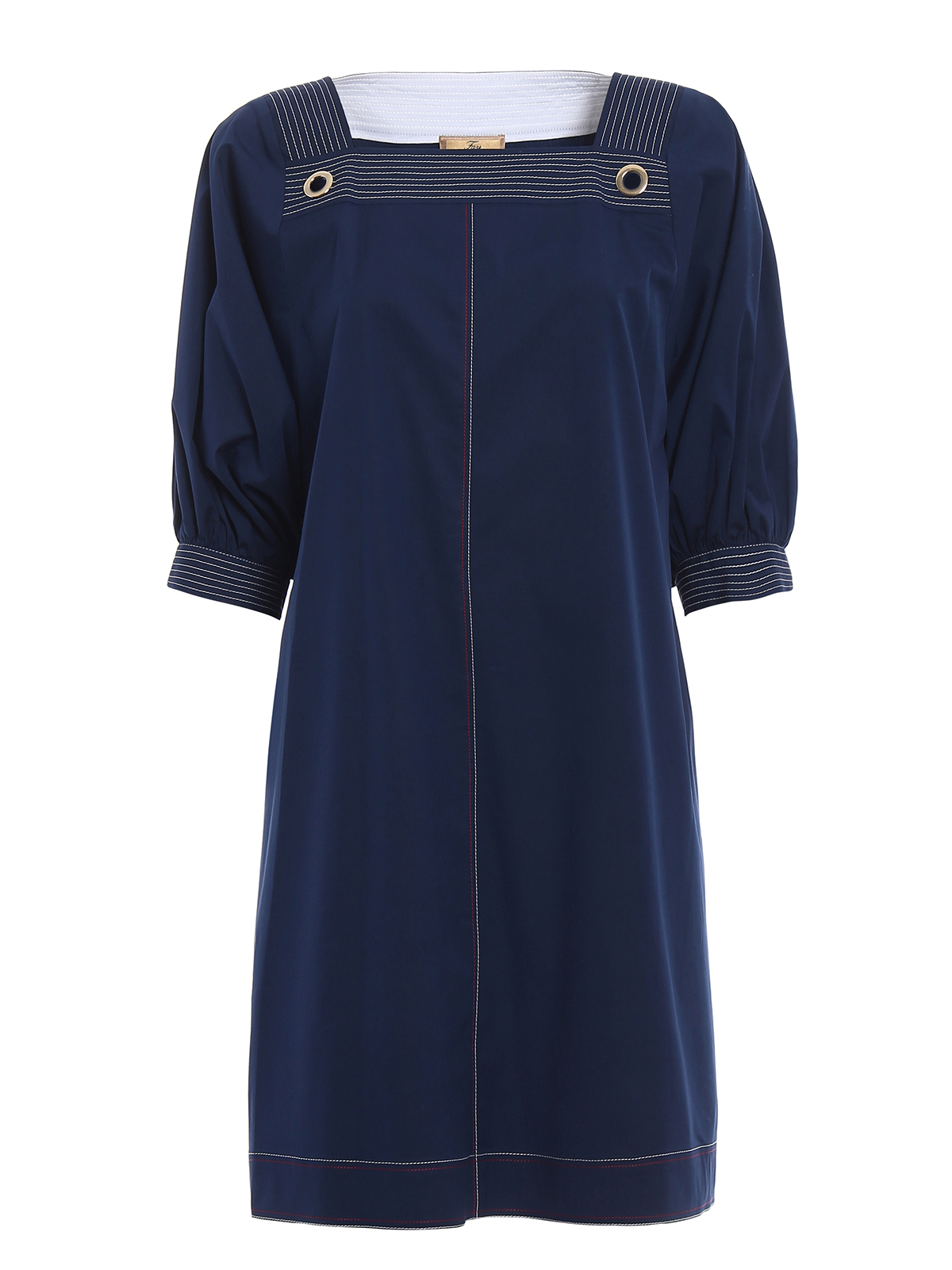 Fay Cotton poplin blue tunic dress - Blue|N8WE236553SOFKU809