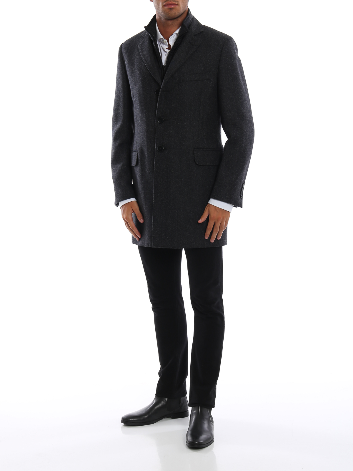 Short coats Fay Herringbone wool blend double front coat