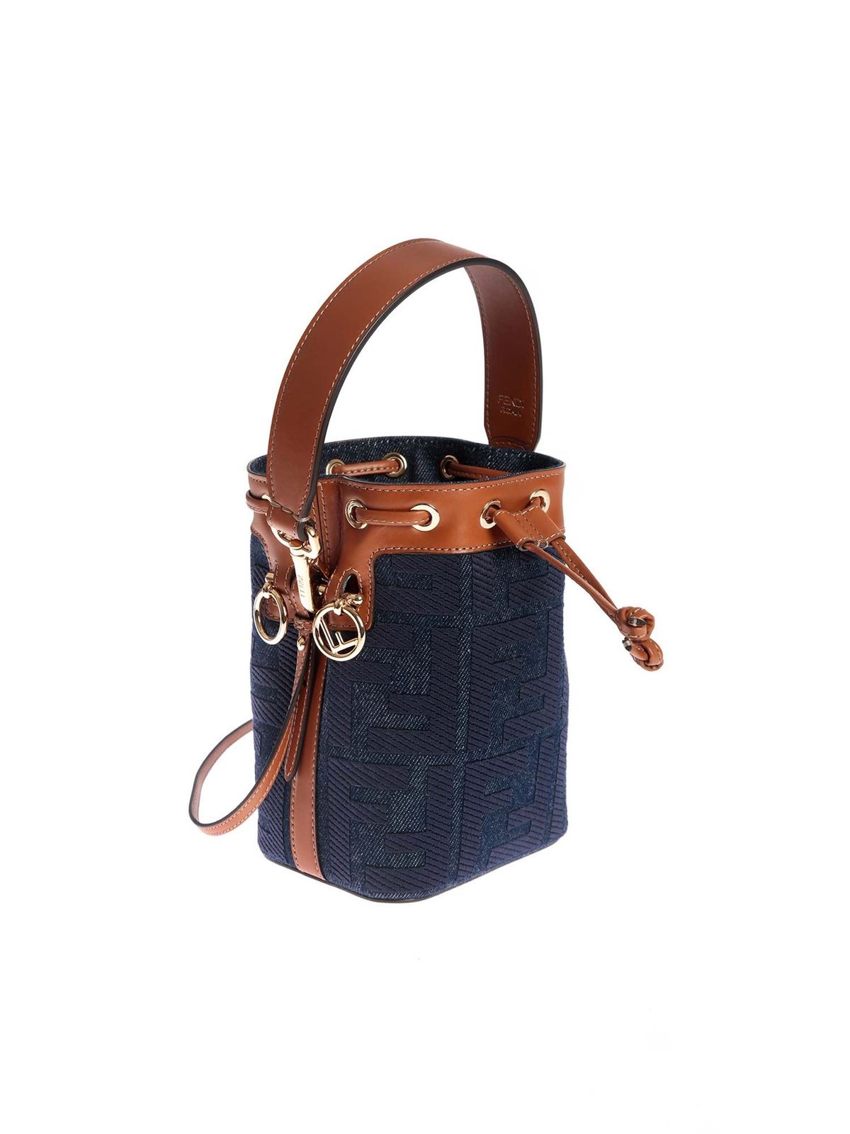Fendi Women's Mon Tresor Mini Leather Bucket Bag - Blue