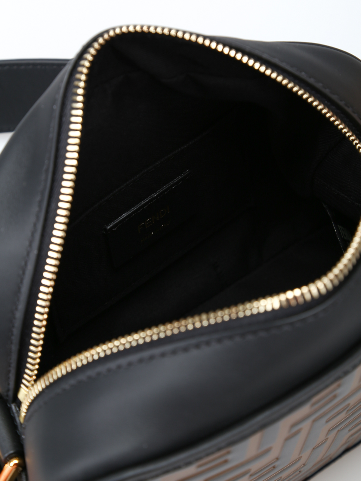 Fendi FF Embossed Leather Crossbody Bag