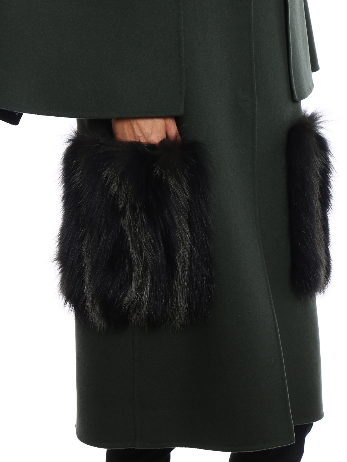 Fendi coat with fur pockets best sale