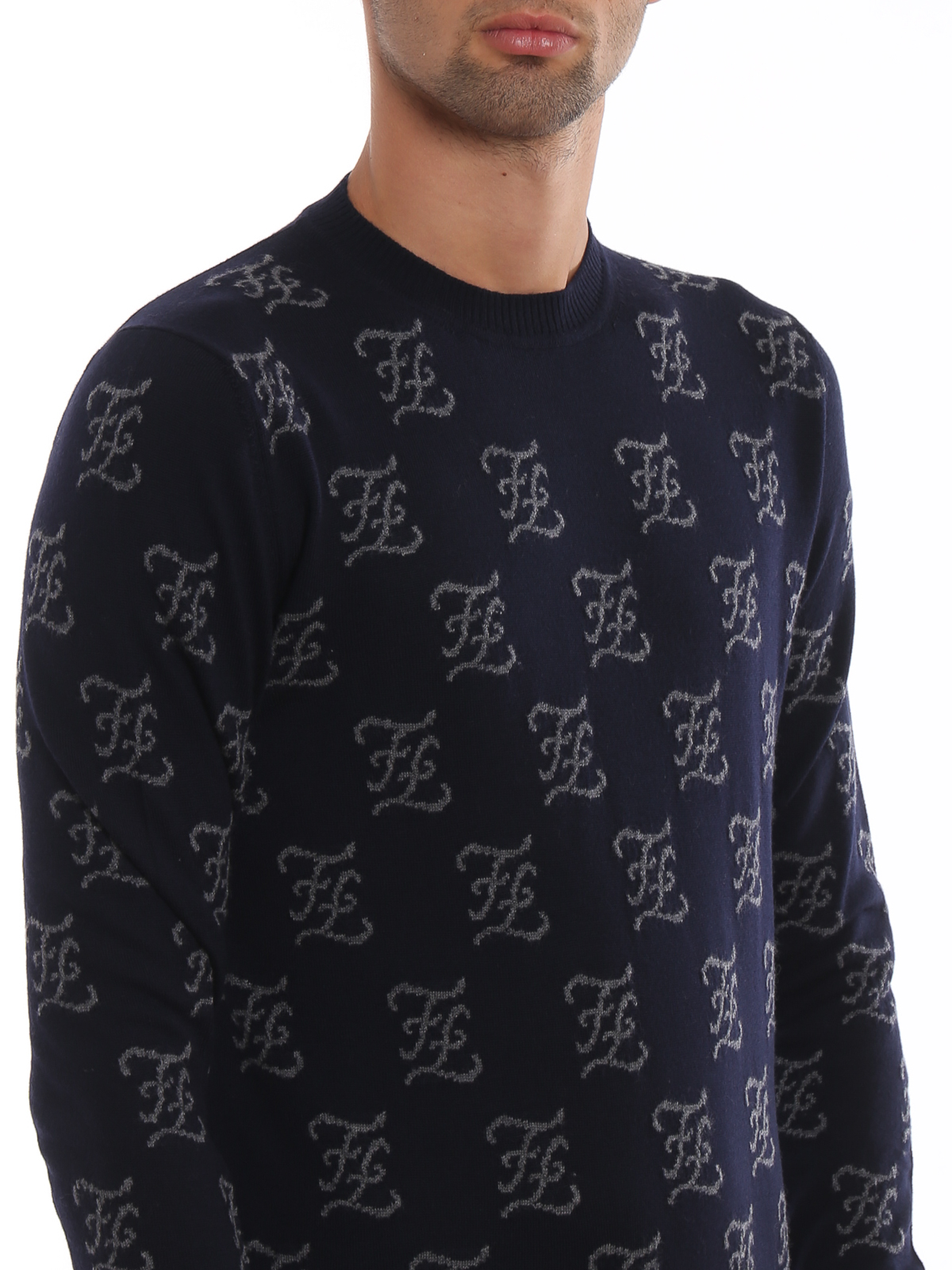 Fendi Karligraphy wool sweater - Blue - Men|FZZ489A93J8NF