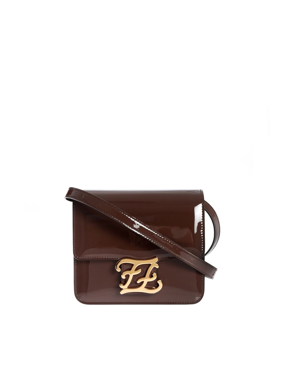 Shop Fendi Karligraphy Leather Crossbody Bag