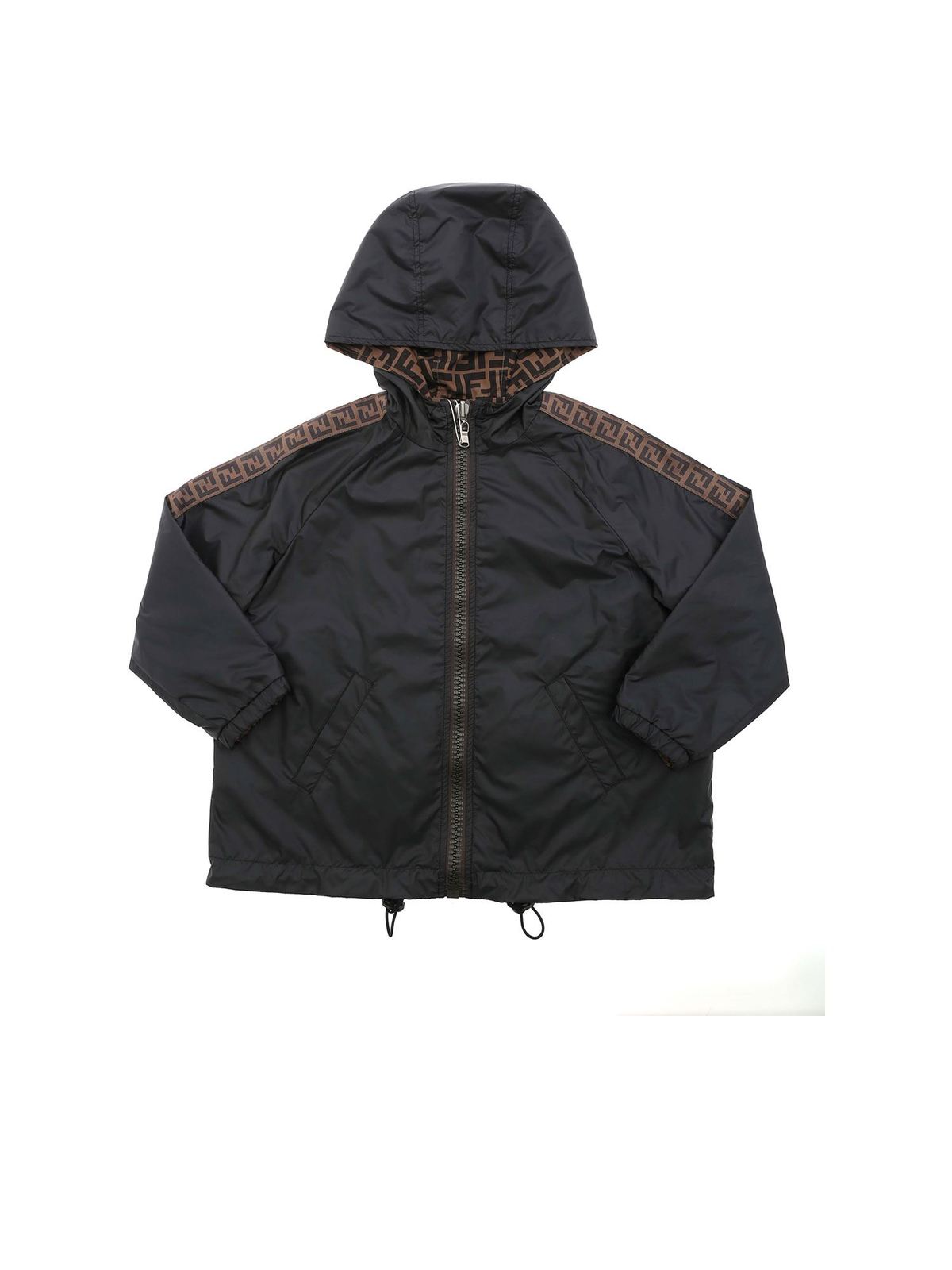 Casual jackets Fendi Jr - Monogram FF reversible jacket in black 