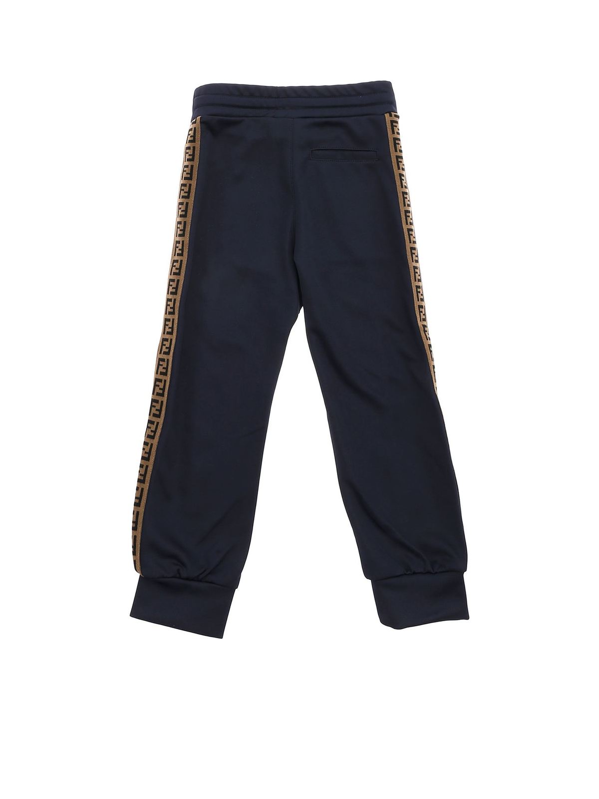 Blue trousers with F is Fendi logo