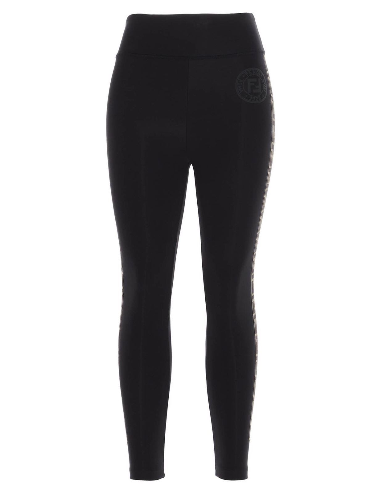 Stretch leggins with branded bands