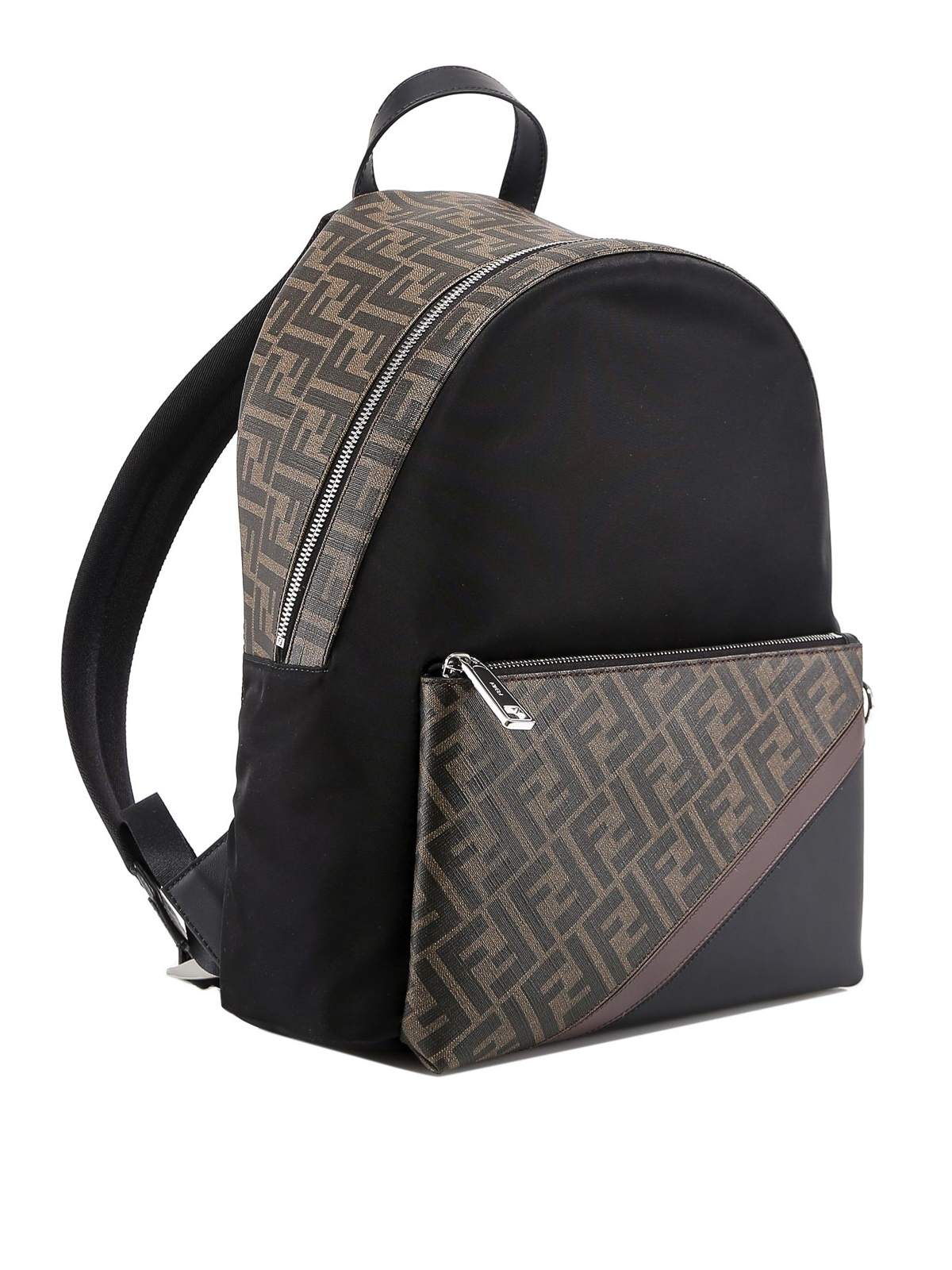 Pequin FENDI Pecan Canvas Backpack Brown Black Auth bs4573 ref.865552 -  Joli Closet