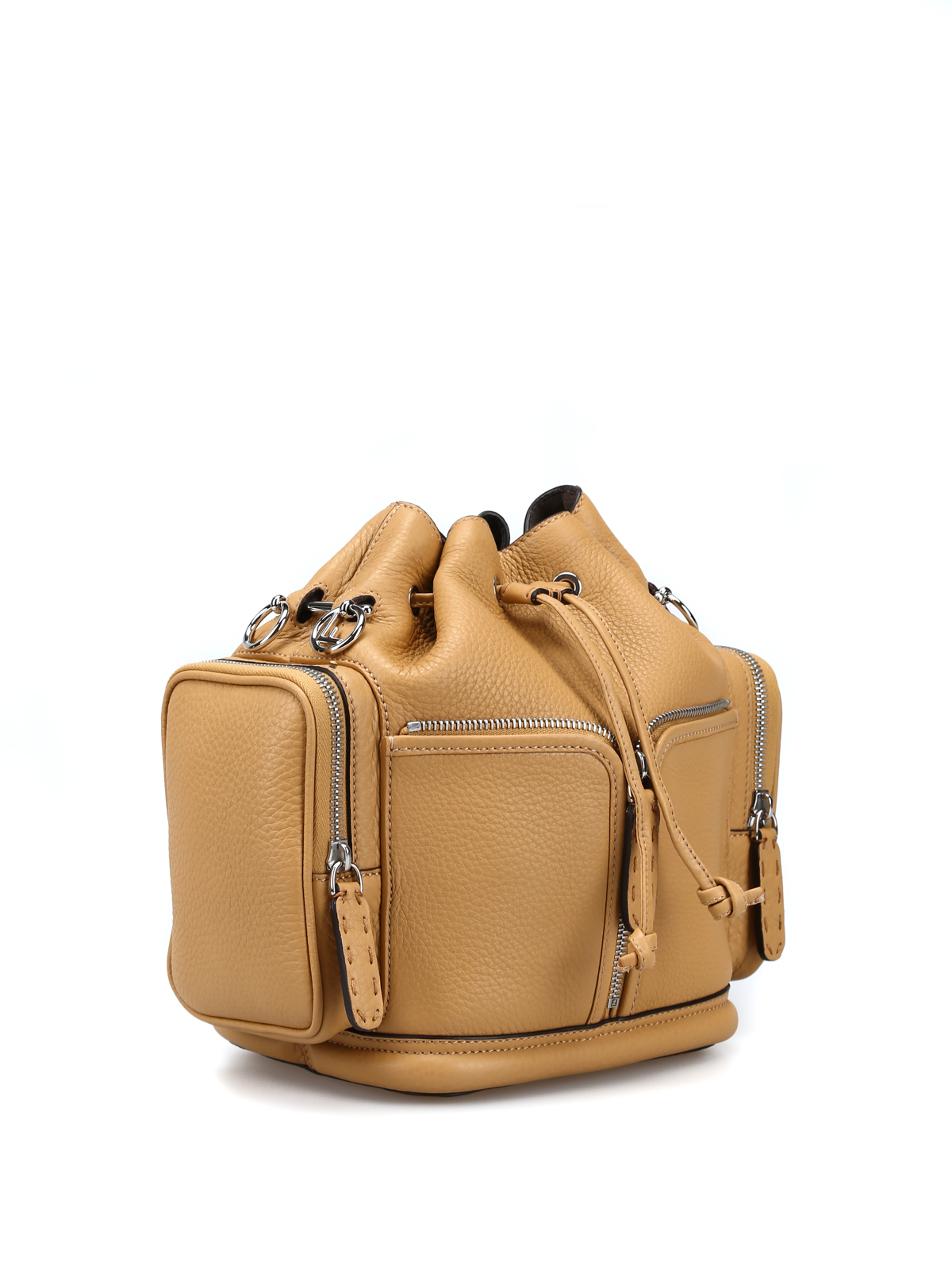 Bucket bags Fendi - Mon Tresor beige grainy leather bag