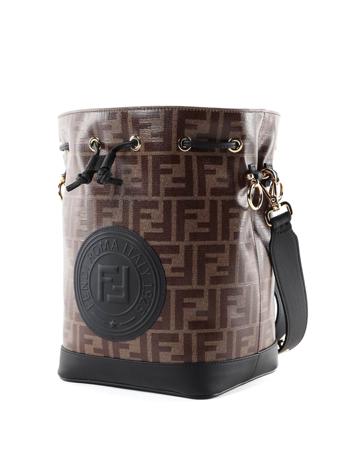Bucket bags Fendi - Mon Tresor S coated canvas black bucket bag