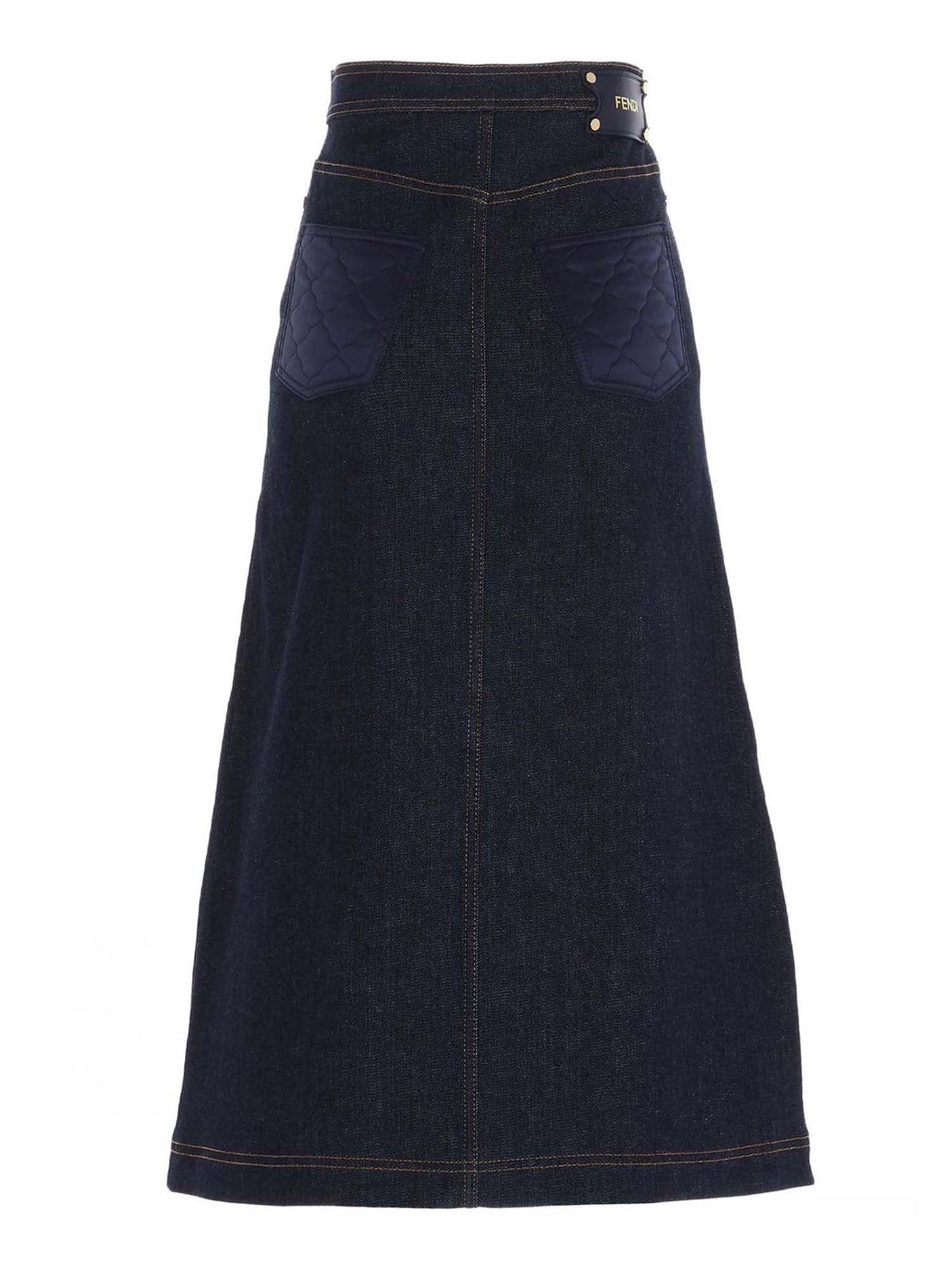 Fendi Zipped denim skirt - Blue - Women | FLQ532AD9CF1BGW