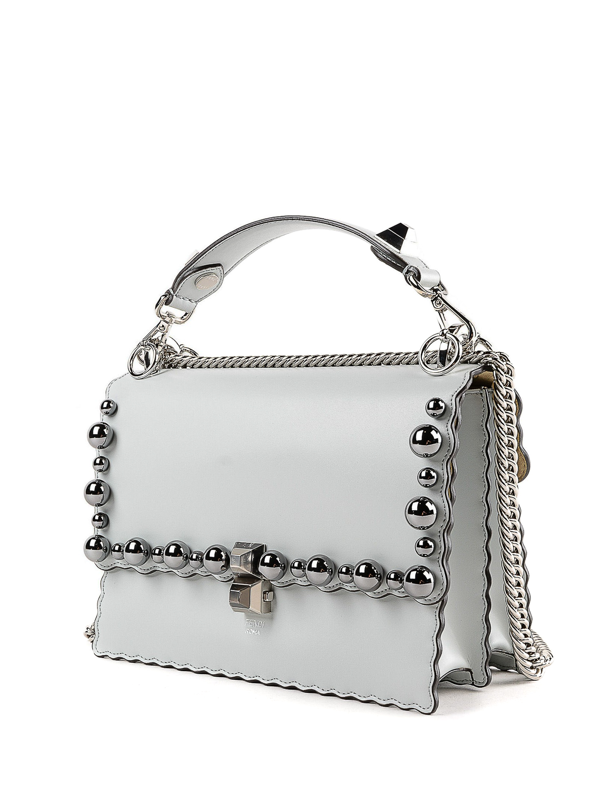 Fendi Bag, Gold Kan I Mini Metallic Studded Chain Shoulder Strap