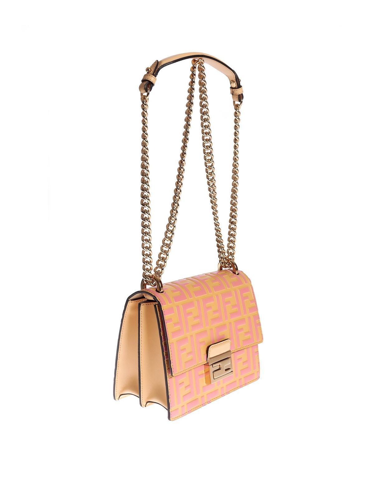 Fendi Fuchsia Pink Leather Gold Strap Baguette Handbag Shoulder Bag Purse  NEW | eBay