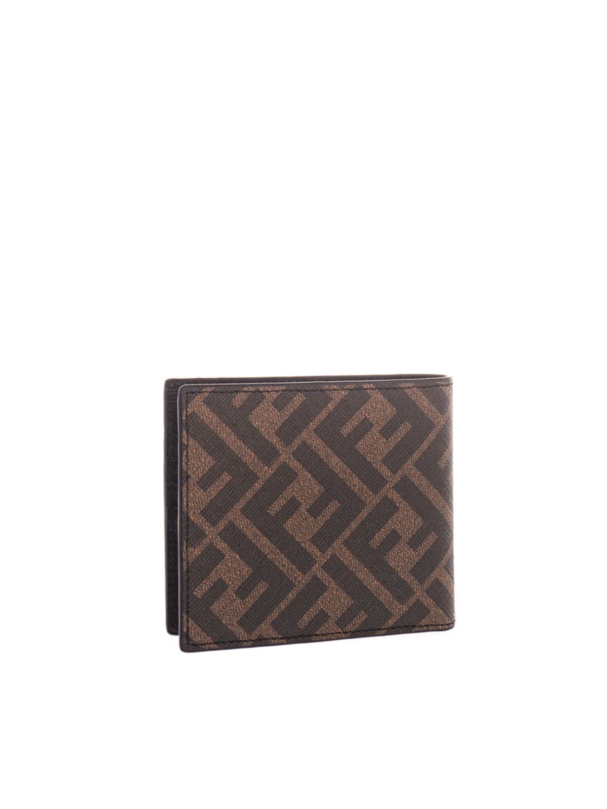 Fendi FF logo wallet in black and brown Brown 7M0169A9XSF19P9
