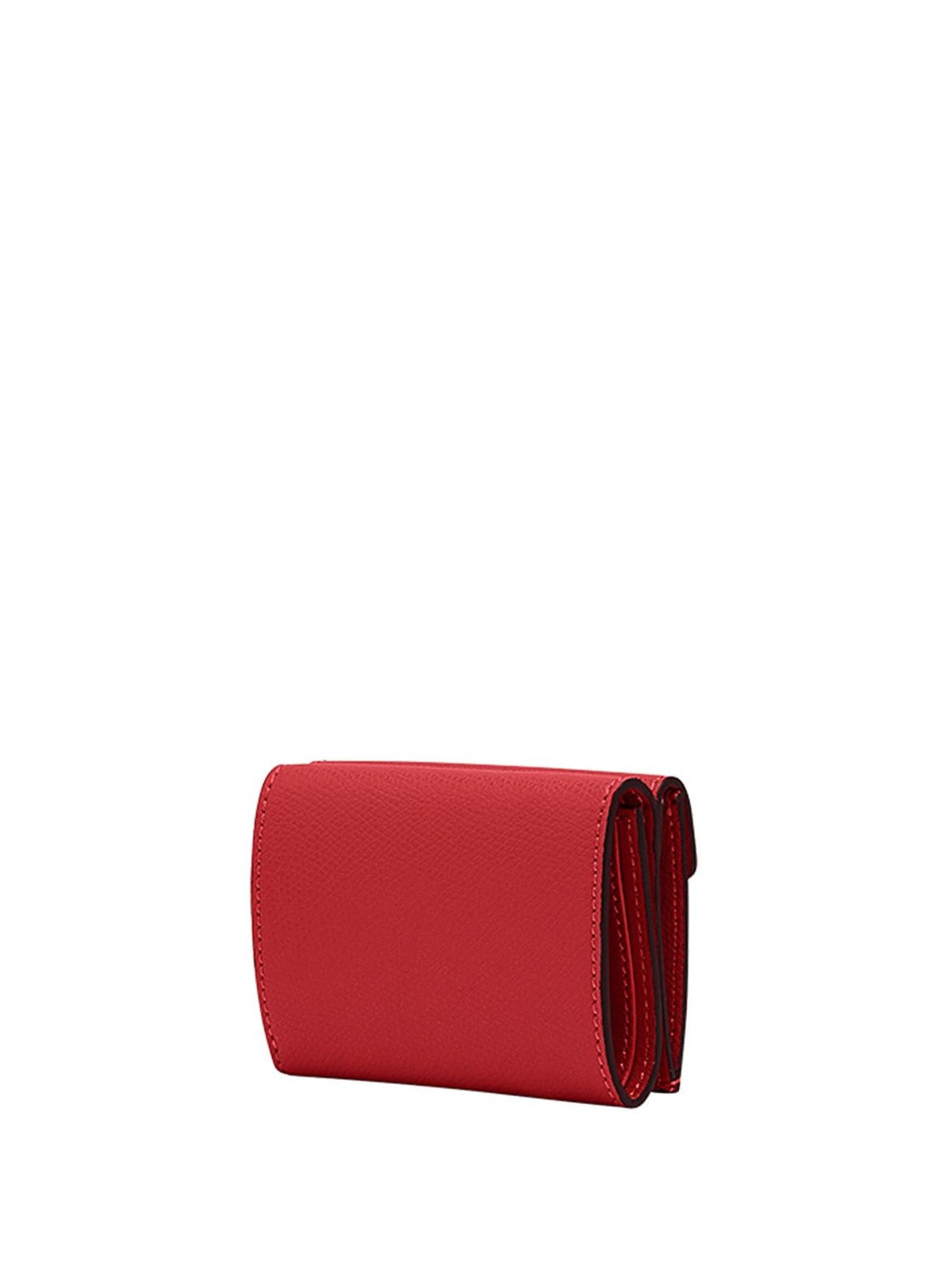 Fendi Red leather trifold wallet Red Women 8M0395A18BMVV