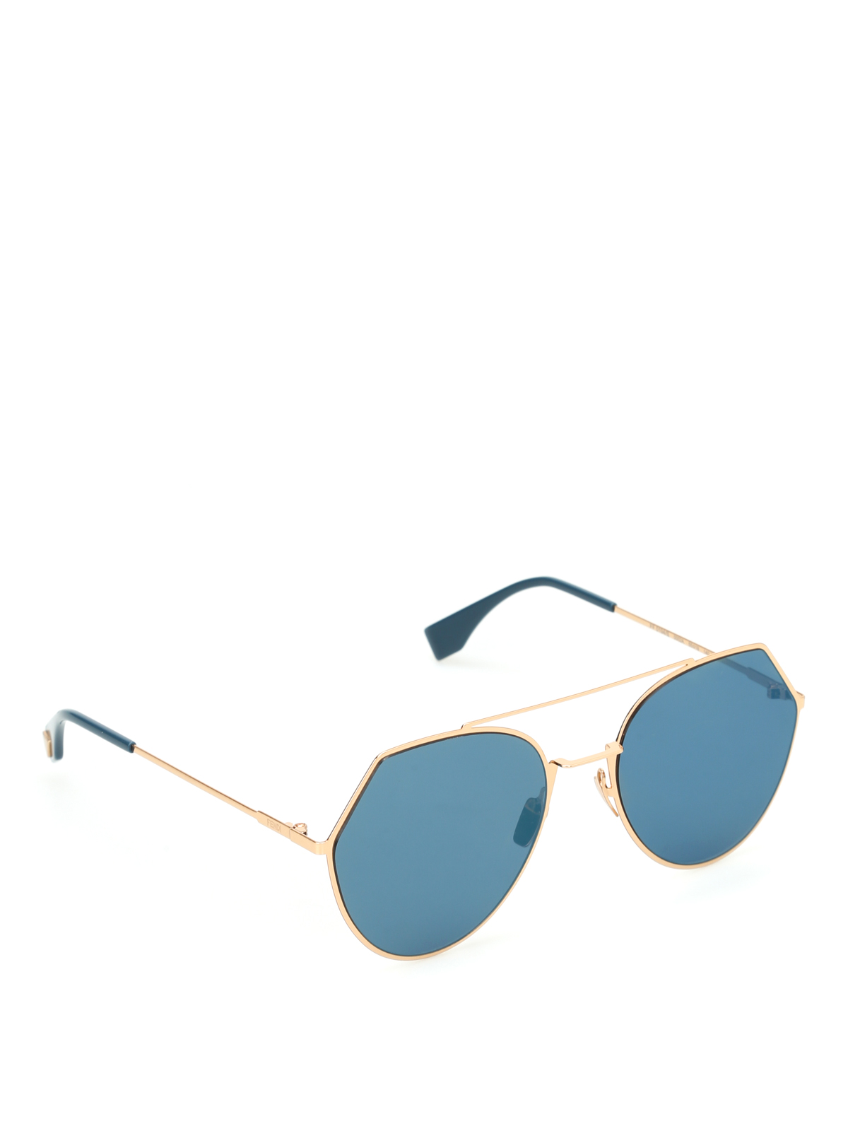 Fendi Gold Frame Sunglasses with Blue-Green Lenses Fendi サングラス ユニセックス - 金|FF194S0002A main image 4