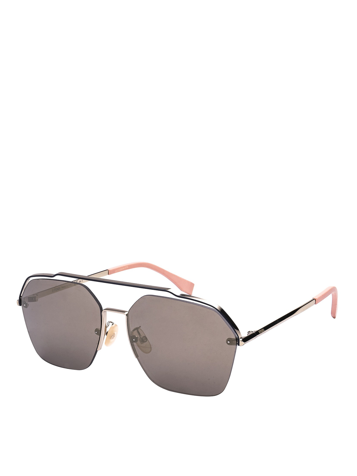 Fendi Silver Double Bridge Aviator Sunglasses Fendi FE40154U Sunglasses main image 3