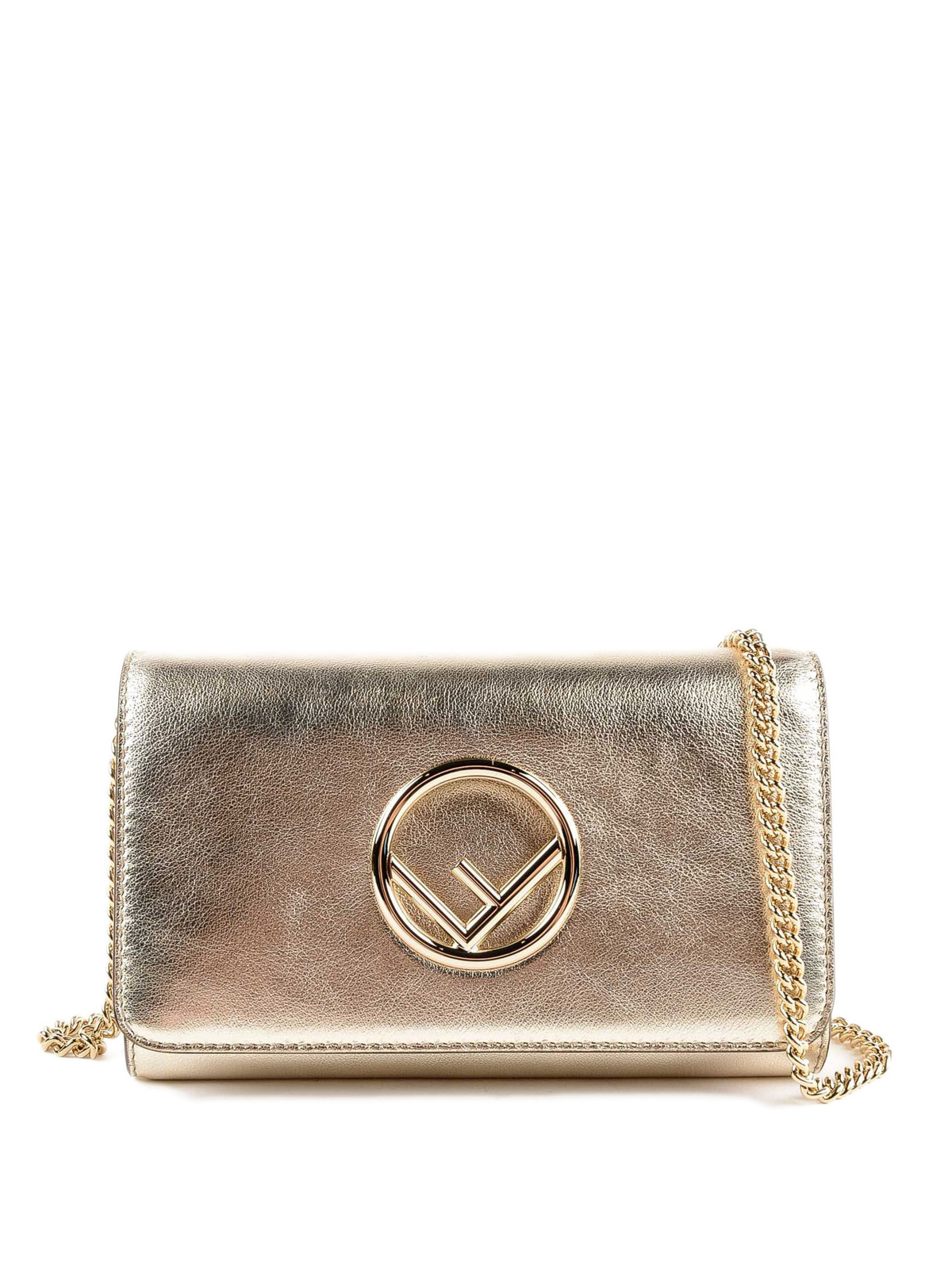 Wallets & purses Fendi - Wallet On Chain champagne leather wallet -  8BS012A0Y1MZV
