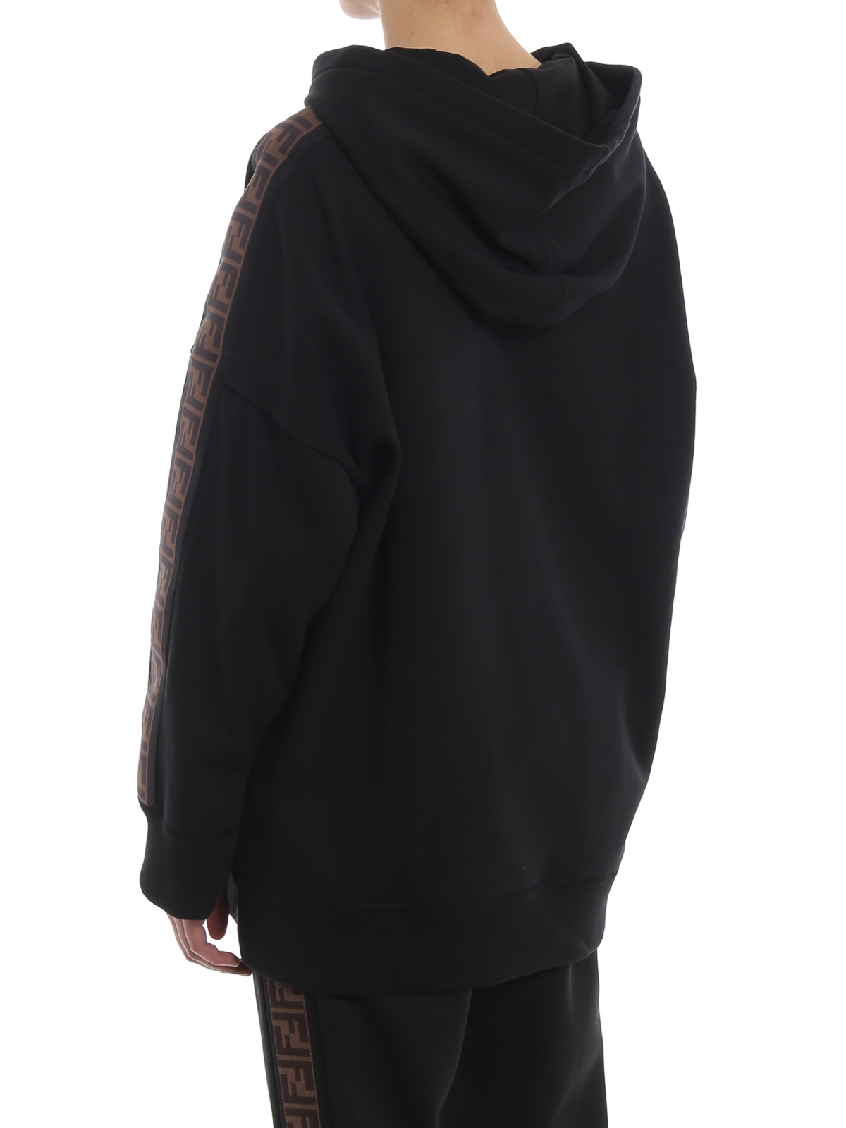 Fendi FF bands oversized hoodie - Black - Women Fendi FF bands oversized hoodie - Black - Women