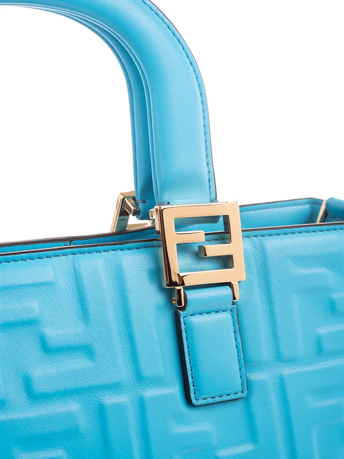 FENDI Mini Baguette Bag Turquoise Leather