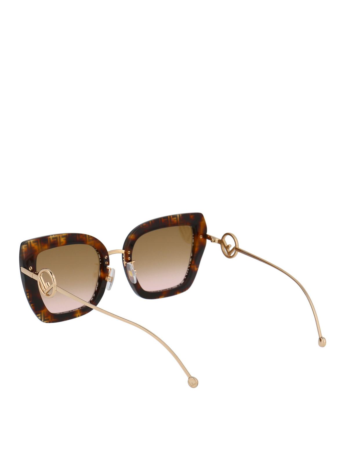 Fendi F-Monogram Acetate Round Sunglasses