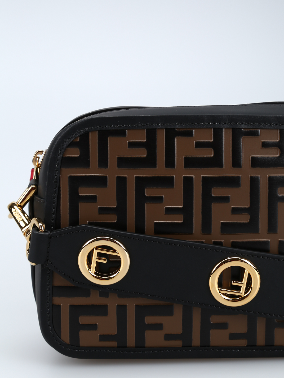 Fendi Black Camera Case Leather Cross Body Bag