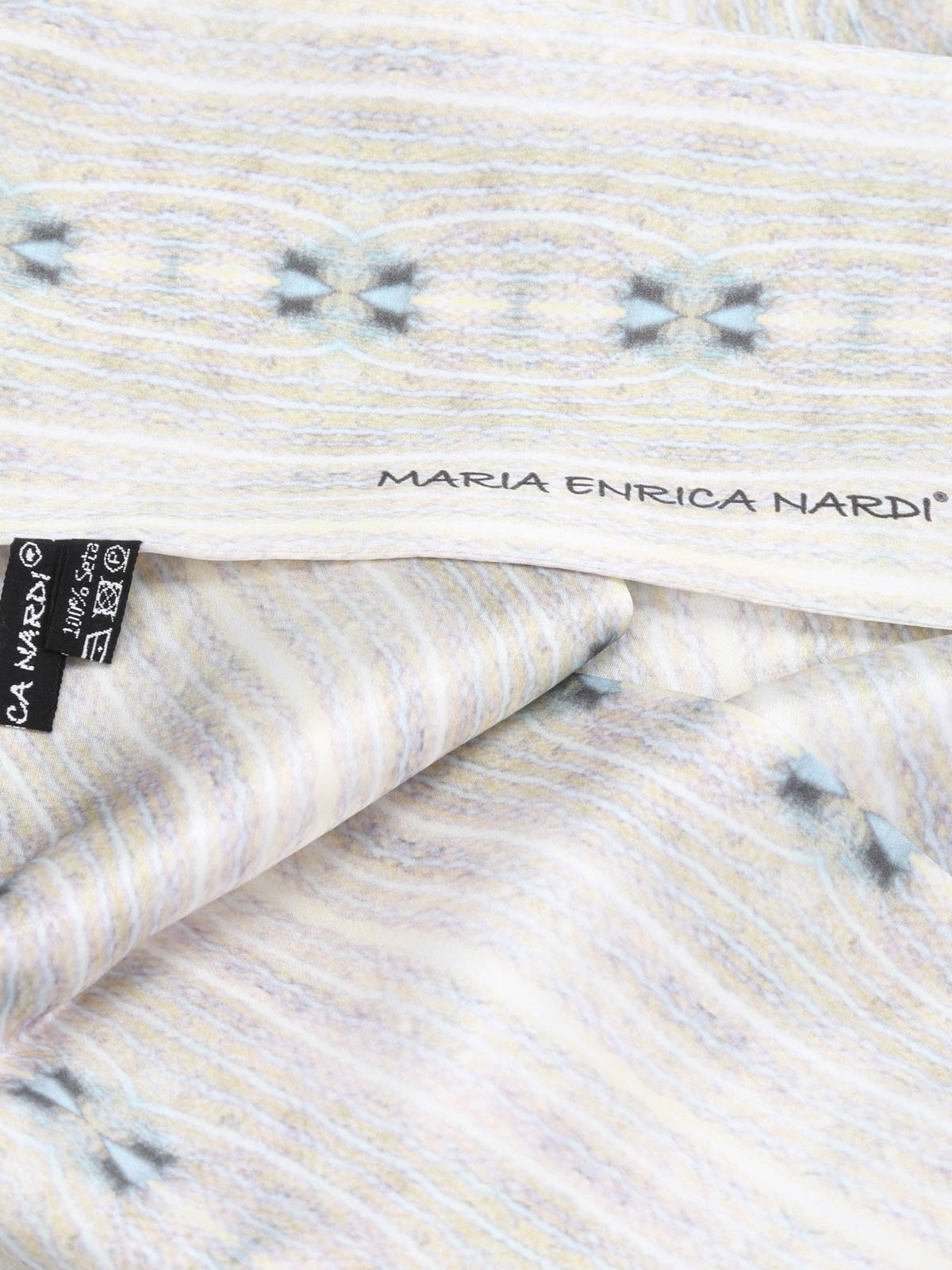 Shop Maria Enrica Nardi Fiesole Silk  Twofold Scarf In Beige