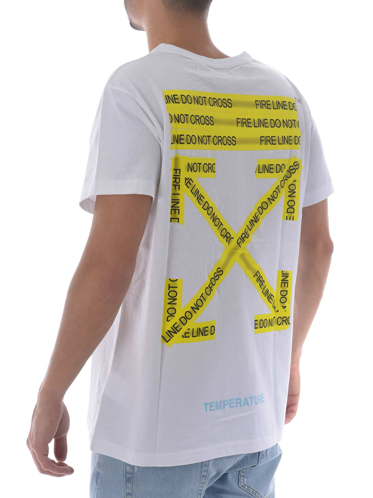 sammenbrud opdragelse Kollektive T-shirts Off-White - Firetape white T-shirt - OMAA002S181850060160