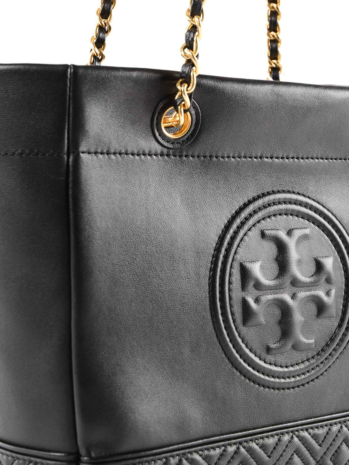 Tory Burch, Bags, New Tory Burch Fleming Quilted Leather Black Tote Bag