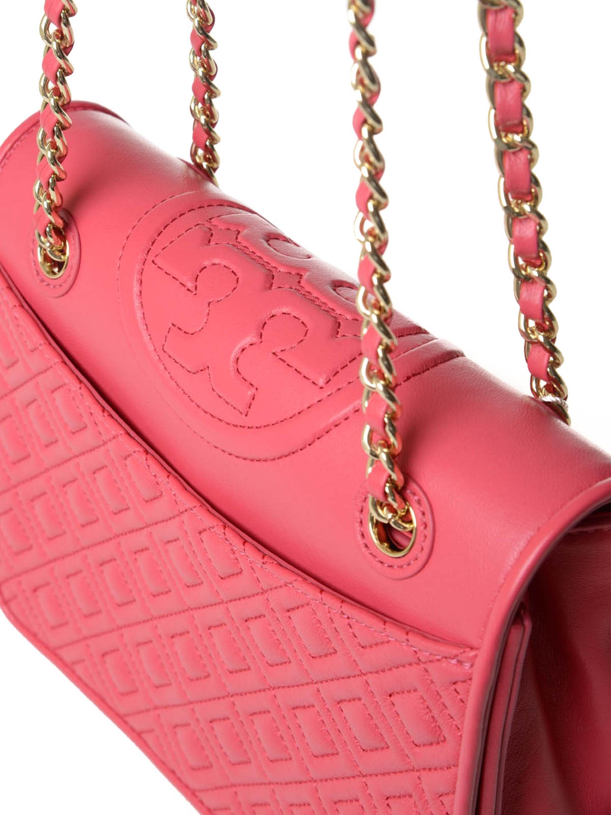 Cross body bags Tory Burch - Fleming pink quilted leather cross