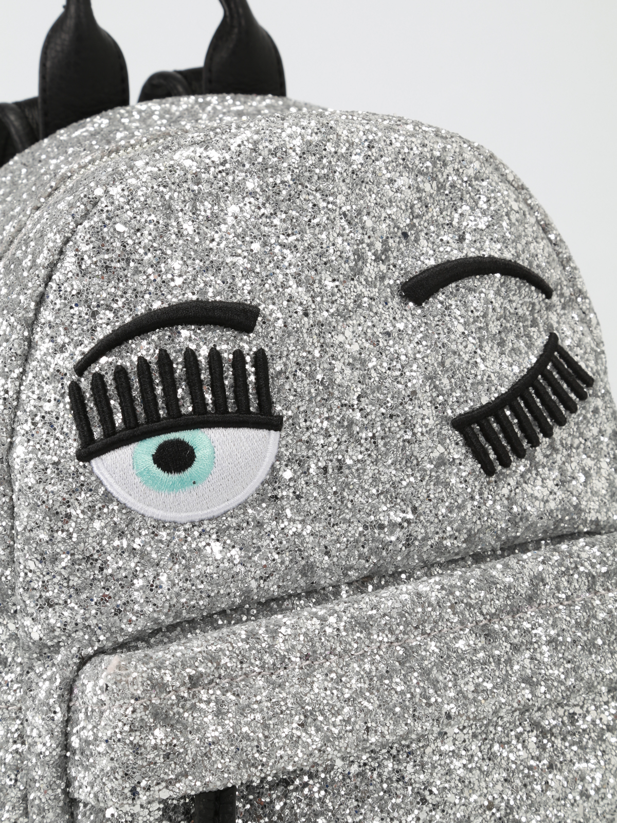 Chiara Ferragni Flirting Winking Glitter Eyes Backpack Sliver Chiara Ferragni Glitter Backpack main image 4