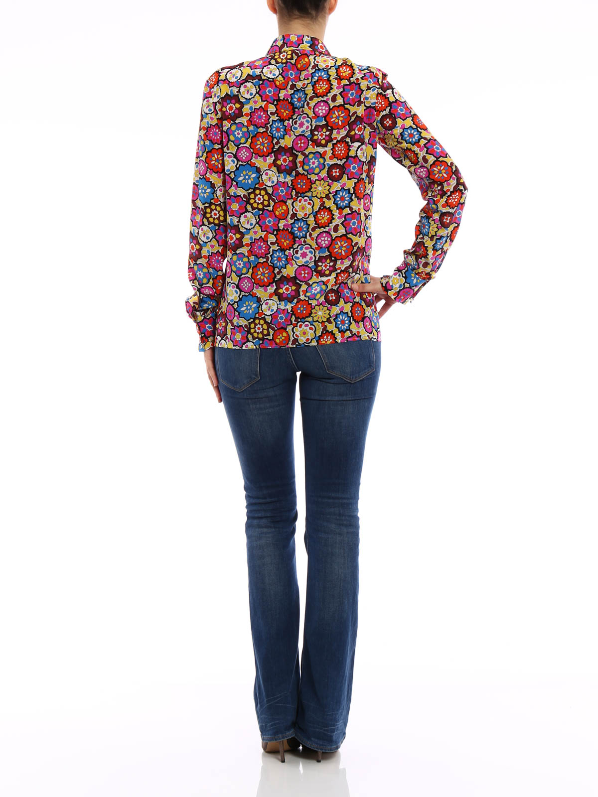 Emilio Pucci Floral print silk shirt - Multicolour|61RJ2561733006