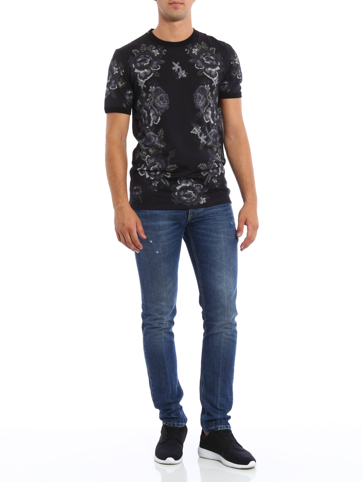 Dolce & Gabbana Flower embroidery print T-shirt