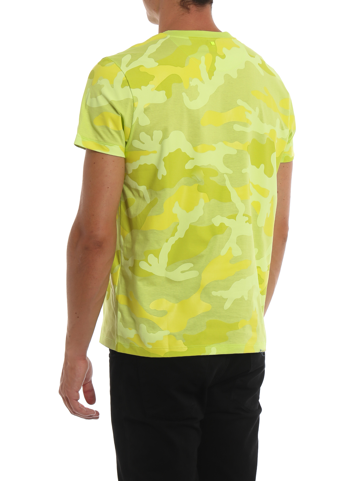 delikatesse Omsorg Ocean T-shirts Valentino - Fluorescent yellow camo T-shirt - SV3MG00W3MBIUM