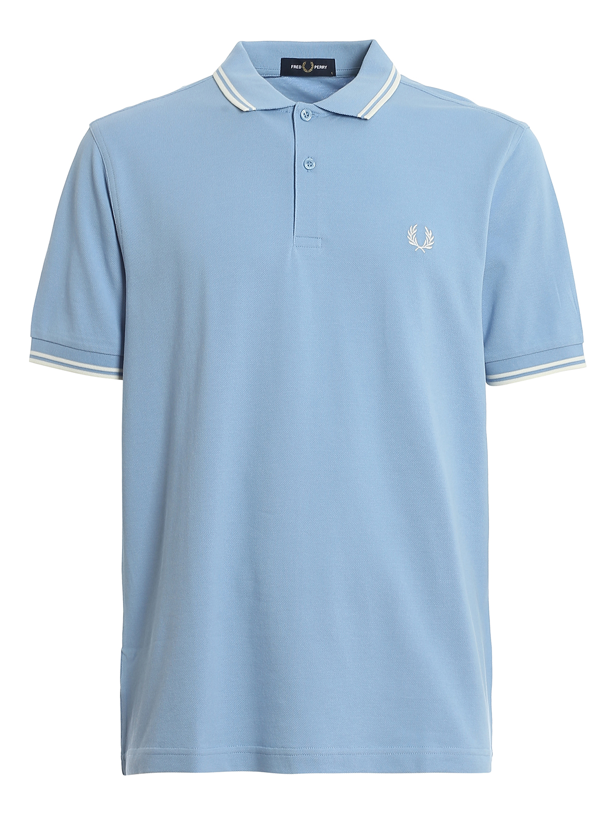 Fred Perry Logo Embroidery Cotton Polo In Light Blue