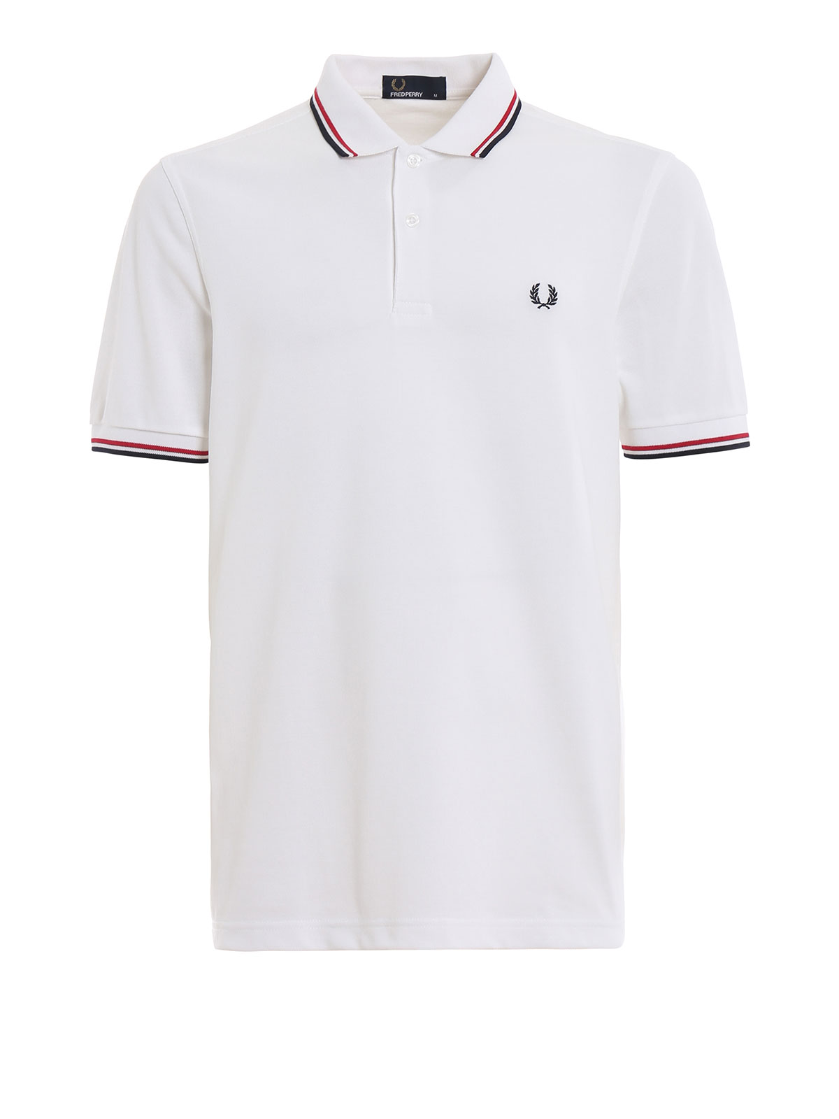 Fred Perry Twin Tipped Cotton Polo Shirt In White