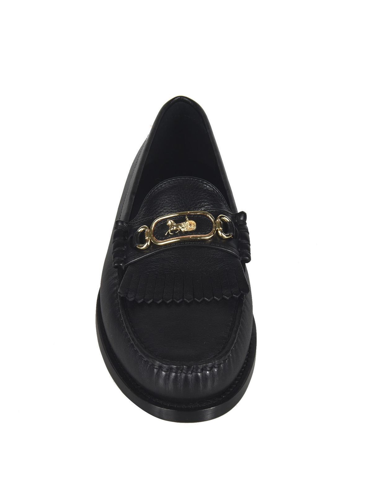 & Slippers Céline - Fringed Luco loafers black - 342223190C38NO