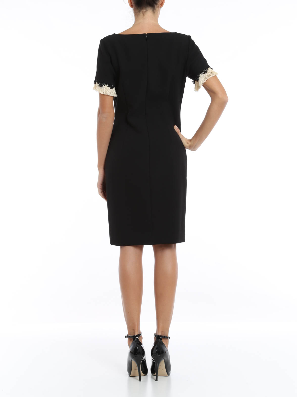 Lanvin Fringed sleeve dress - Black - Women|RWDR2142279010