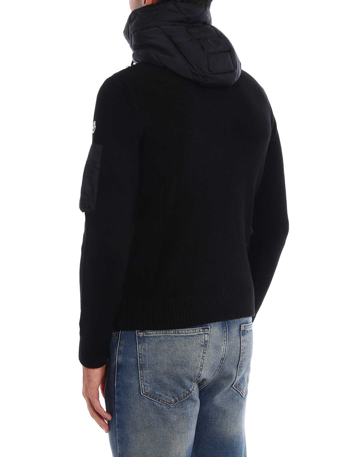 Moncler Front padded tricot cardigan - Black|C2091940280094789999
