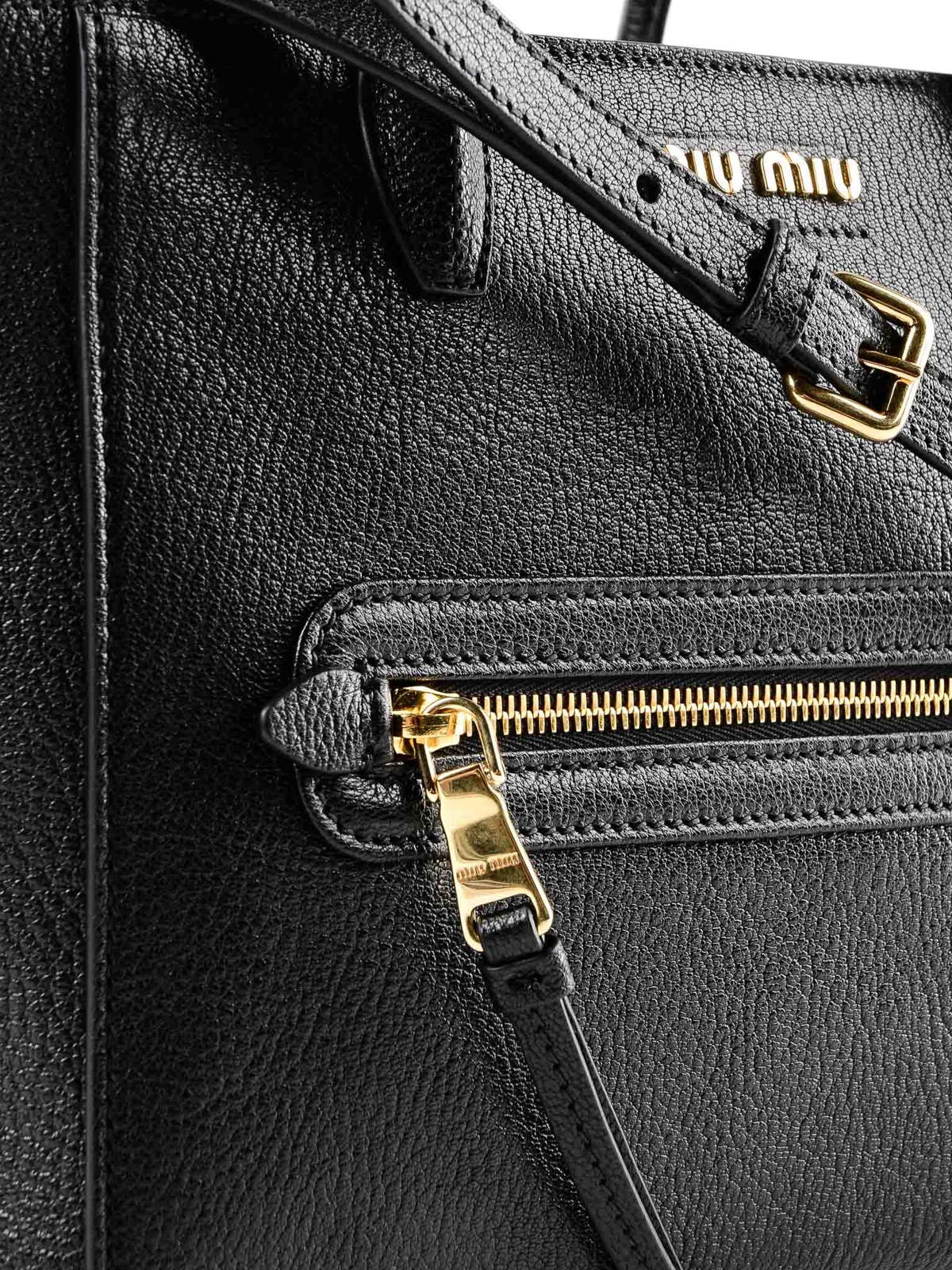 Miu Miu, Bags, Miu Miu Black Leather Mini Madras Top Handle Bag