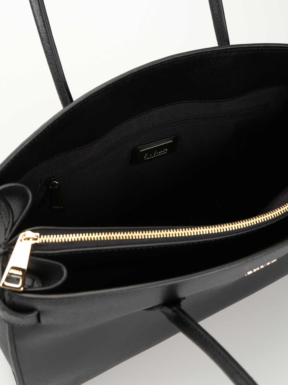 Totes bags Furla - Pin black smooth leather medium tote bag