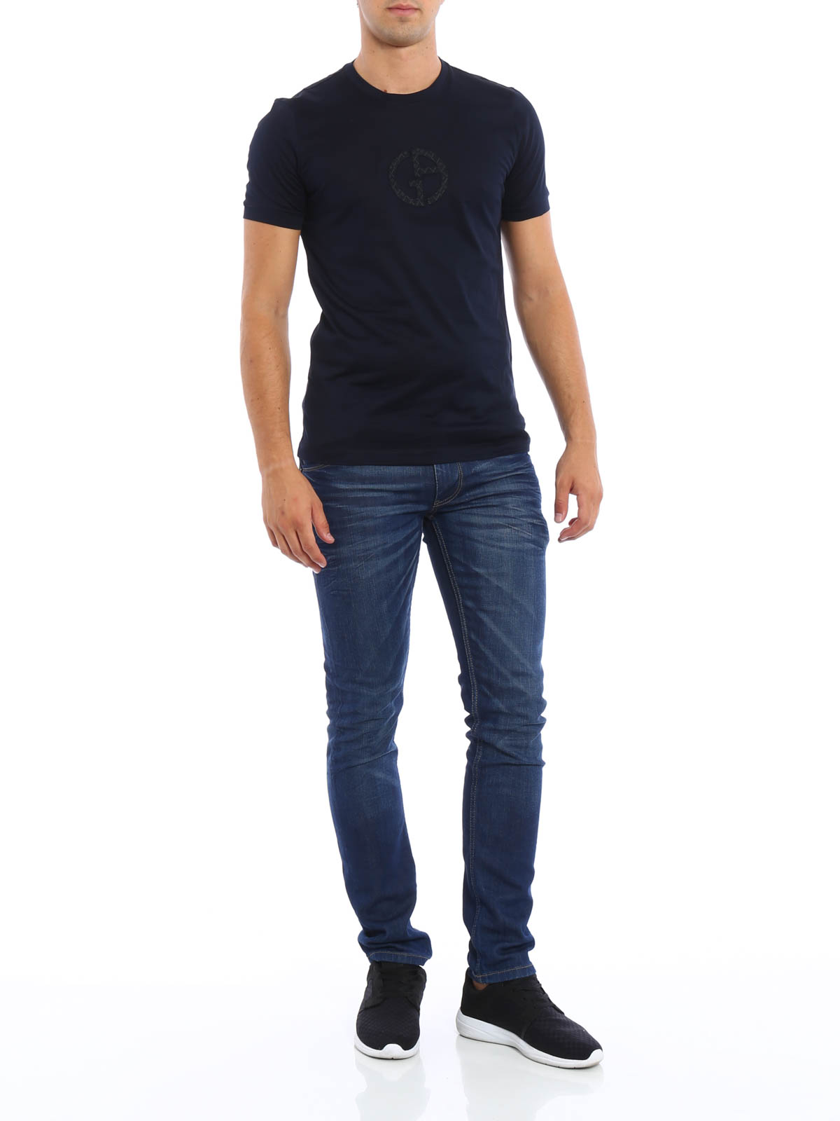 T-shirts Giorgio Armani - GA embroidery cotton T-shirt - 6XST57SJHDZ0100