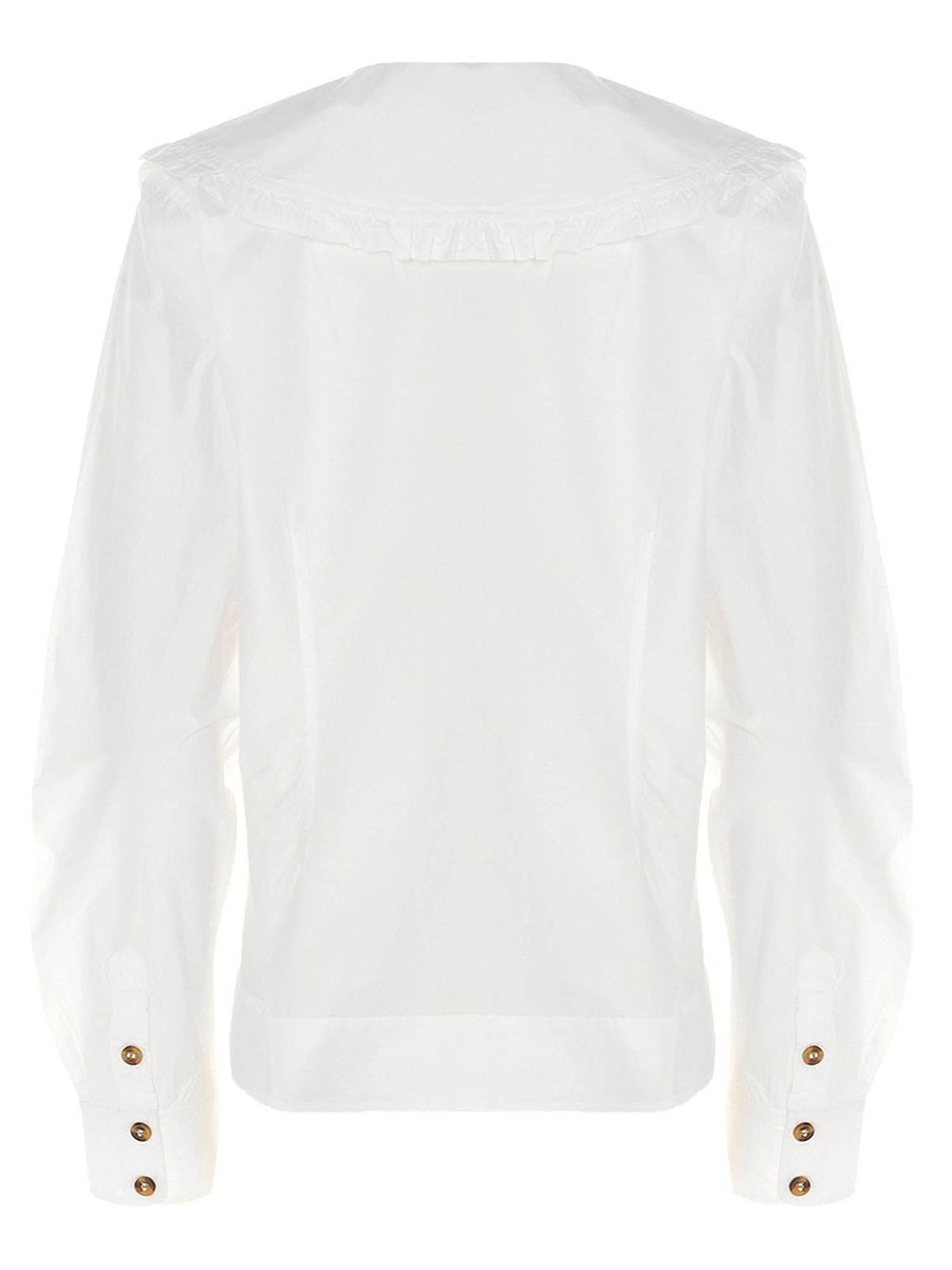 Shop Ganni Camisa - Blanco In White
