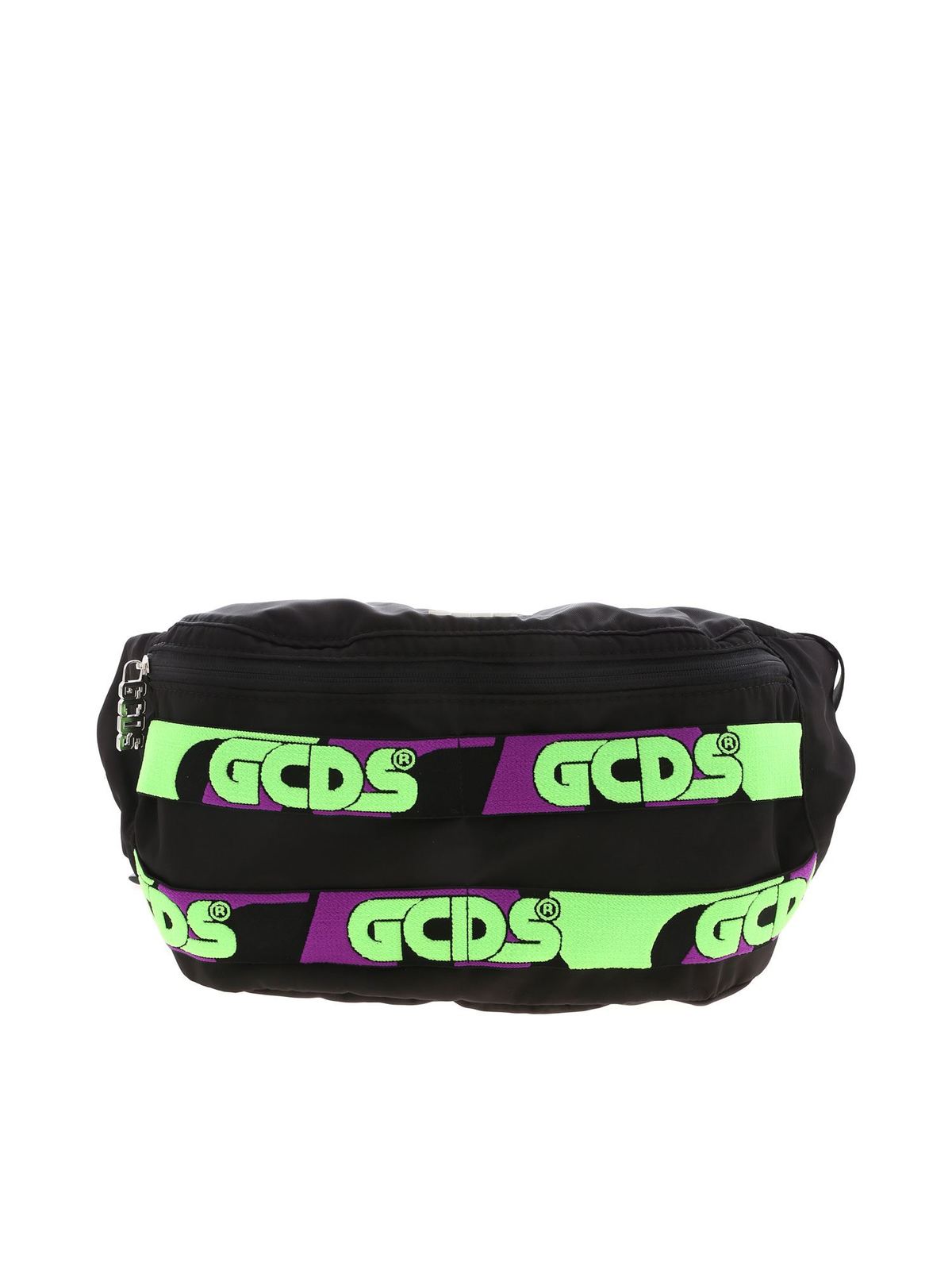 Gcds Logo Tech Fabric Belt Bag In Negro
